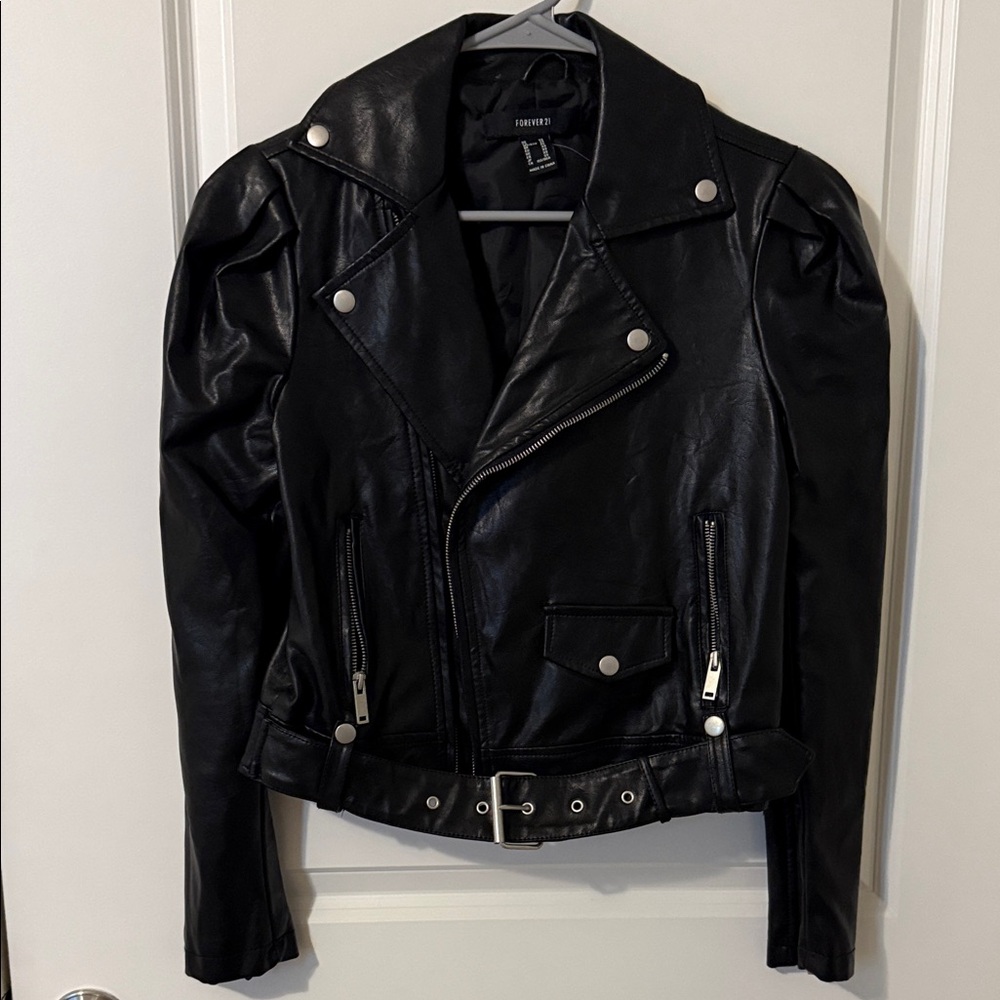 Forever 21 Black Leather Biker Jacket